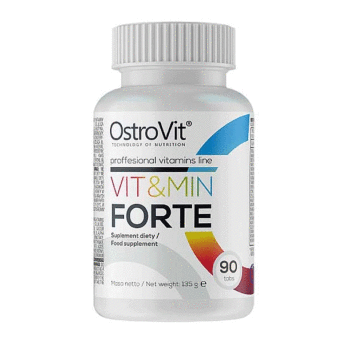 OSTROVIT Vit &amp; Min (90 таблеток) Vit&Min FORTE содержит полный набор всех витаминов и минералов и предназначен специально для спортсменов, проводящих ежедневные изнурительные тренировки в спортзале и хотят поддерживать свой организм витаминами и минералами. 
