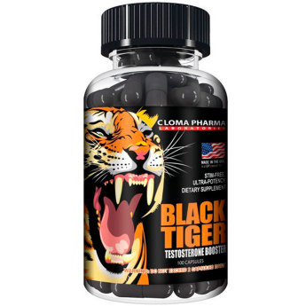 CLOMA PHARMA Black Tiger 100 кап Cloma Pharma Black Tiger – экстремальный тестостероновый бустер из натуральных компонентов.