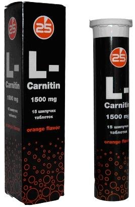 25 Час L-Карнитин 1500 (15 таблеток) Пожалуй, это единственная форма карнитина, поставляемая в виде растворимых шипучих таблеток.