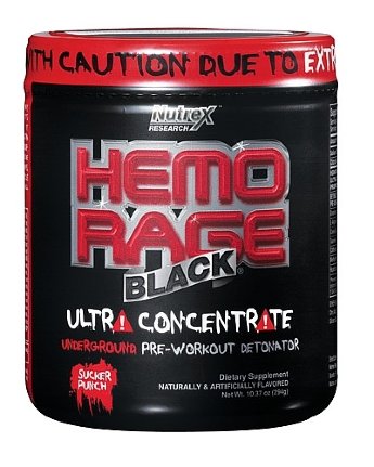 Nutrex Hemo Rage Black Ultra Concentrate (30 порций) Энергетическая предтренировочная формула, включающая в себя 7 сверхчистых и супер концентрированных составляющих, которые заставят Вас тренироваться на пределе возможностей!