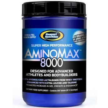Gaspari Amino Max 8000 (325 таблеток) Gaspari Nutrition AminoMax 8000 - это уникальная научно созданная смесь из 91% гидролизованного лактальбумина из сывороточного белка