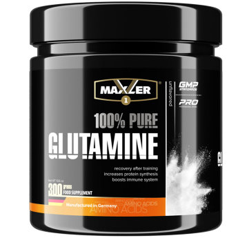 MAXLER EU 100% Pure Glutamine 300 г Glutamine – условно незаменимая аминокислота L-Глутамин, входящая в состав белка, способна ускорять метаболические процессы в мышцах и замедлять катаболические процессы после тяжелых тренировок.

L-Глутамин является самой распространенной аминокислотой организма (мышцы состоят из нее на 60%). При достаточном количестве L-Глутамина в организме повышается синтез гормонов, образуется ряд витаминов, нейромедиаторов и других веществ, участвующих в основных биохимических процессах. L-Глутамин также стимулирует память и внимание, обладает антистрессовым действием.