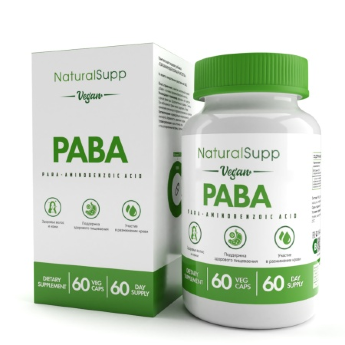 NATURALSUPP Vegan PABA Vitamin B10 200мг (60 капсул) NATURALSUPP Vegan B10 200 мг (60 капсул)