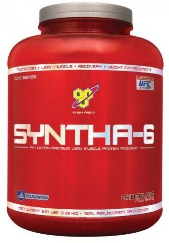 BSN Syntha-6 5lb (2,27кг) BSN Syntha-6 - протеиновая смесь, которая содержит протеины с быстрым, средним и медленным периодом высвобождения питательных веществ, что гарантирует постоянный приток аминокислот в мышцы в течение долгого времени. Многофункциональная смесь протеинов Syntha-6 составлена из нескольких различных источников белка, каждый из которых имеет свое время усвоения и аминокислотный профиль. Это сочетание питает работающие мышцы полным комплексом белков в течении нескольких часов.

Для еще большего улучшения этой высококачественной смеси Syntha-6 усилен BCAA, пептидами глютамина, а также триглицеридами со средней цепочкой и незаменимыми жирными кислотами. И последнее в списке, но не последнее по значению – каждая порция Syntha-6 содержит 5 граммов клетчатки для замедления пищеварения, с целью еще сильнее улучшить усвоение питательных веществ.