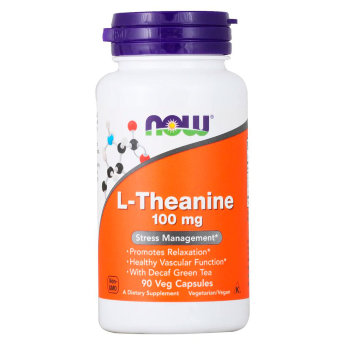 NOW Theanine 100 мг (90 вегкапсул) L-Тианин (L-Theanine) - препарат - иммуномодулятор, который применяется, в основном при депрессивных состяниях и после инсультов для восстановления функций речи. Препарат-аминокислота восполняет дефицит нейромедиаторов в головном мозге, что улучшает передачу нервных импульсов. Тианин, к тому же, способствует выработке серотонина и дофамина, которые известны, как гормоны "счастья".