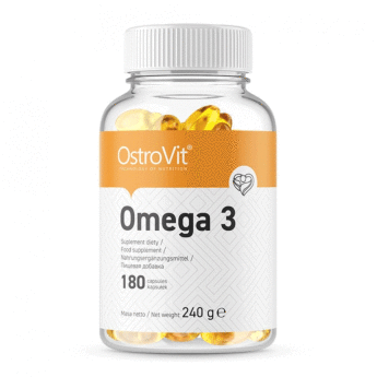 OSTROVIT Omega 3 1000 мг (180 капсул) OstroVit  Omega 3-это пищевая добавка, является источником высококачественных жирных кислот DHA и EPA. Продукт был дополнительно обогащен витамином E.