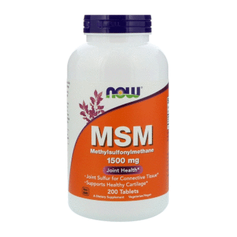 NOW MSM 1500 mg (200 таблеток) NOW MSM способствует оптимальному здоровью суставов, поддерживает здоровье волос, кожи и ногтей, борется с аллергическими реакциями.