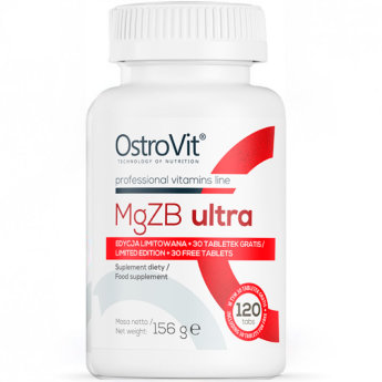 OSTROVIT MgZB Ultra (120 таблеток) Комплекс на основе магния, цинка и витамина Б6 предназначен для поддержания высокой работоспособности активно тренирующихся людей.