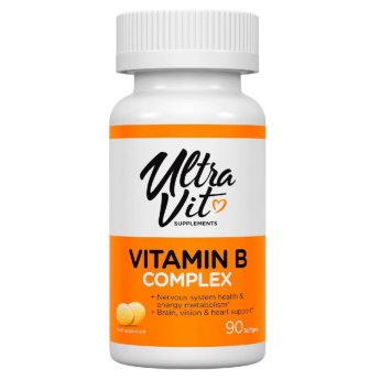 ULTRAVIT Vitamin B Complex (90 капсул) В составе Ultravit B-Complex – одни из самых необходимых витаминов для нашего организма - группы B! Витамины B1, B2, B6, B12 поддерживают общее здоровье организма и протекающие в нем функции.