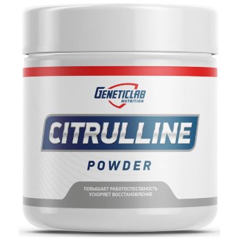 GENETICLAB Citrulline Powder (300 г) Citrulline Powder представляет собой сочетание аминокислоты (цитруллина) и органической соли (малата).