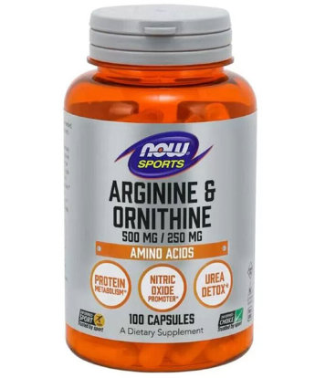 NOW Arginine 500 mg and Ornithine 250 mg (100 вегкапсул) NOW Arginine 500 mg and Ornithine 250 mg (100 вегкапсул)