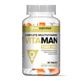 ATECH Вита Мен (90 таблеток) Vita Man — биологически активная добавка к пище, применяется в качестве дополнительного источника витаминов, макро- и микроэлементов к основному рациону питания для мужчин. Содержание лютеина и ликопина в составе продукта!