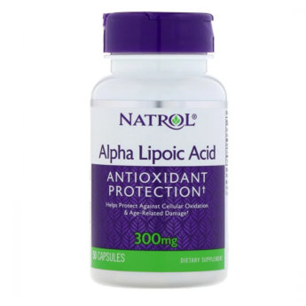 NATROL Alpha Lipoic Acid 300 mg (50 капсул)  Альфа-липоевая кислота. Мощный антиоксидант .Омоложение клеток. Помогает защитить от возрастной ущерба, связанного со старением.