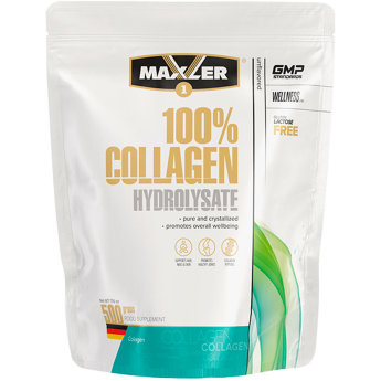 MAXLER EU 100% Collagen Hydrolysate (Пакет) 500 г Новый продукт от Maxler – 100% Collagen Hydrolysate – представляет собой чистейшие пептиды коллагена, прошедшие специальную обработку для обеспечения их максимальной эффективности.