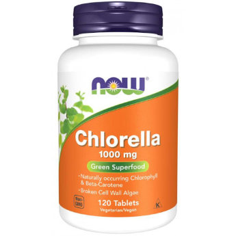 NOW Chlorella 1000 мг (120 таблеток) Биологически активная добавка «Хлорелла», основным компонентом которой является полученное из одноклеточной водоросли вещество. Продукт содержит большое количество хлорофилла, железо, витамин С, бета-каротин. 