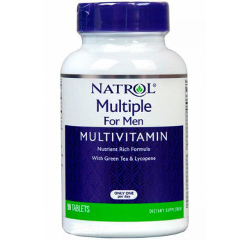 NATROL Multiple For Men Multivitamin (90 таблеток) Комплекс Multiple for Men от Natrol разработан специально для мужчин. В данном комплексе присутствуют необходимые каждому мужчине витамины и минералы, а также увеличенная порция цинка, магния и витамина Б6. С его помощью вы сможете упражняться с большей отдачей и извлекать больше выгоды из каждой тренировки. В составе комплекса есть также экстракт зеленого чая и ликопин, обладающие сильными антиоксидантными свойствами.
