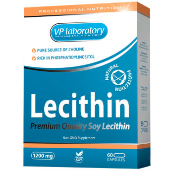 VP Lab Lecithin 1200мг 60 капс Лецитин уменьшает уровень холестерина в крови, предотвращает разрушение клеток мозга, защищает нервную систему и печень, поддерживает иммунную систему и снижает риск развития атеросклероза.