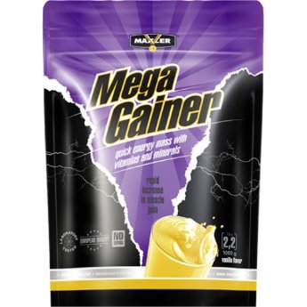 MAXLER Mega Gainer (1 кг) Maxler Mega Gainer – это белково-углеводная смесь, предназначенная для быстрого набора массы, энергетической поддержки организма до и вовремя тренировки. Простые (декстроза) и более сложные (мальтодекстрин) углеводы в составе Mega Gainer обеспечивают энергией организм на протяжении длительной тренировки, а богатый витаминно-минеральный комплекс компенсирует потери питательных микроэлементов при обезвоживании организма из-за усиленных нагрузок.