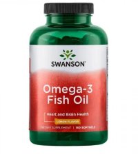 SWANSON Omega-3 Fish Oil Lemon Flavor (150 софтгелей)
