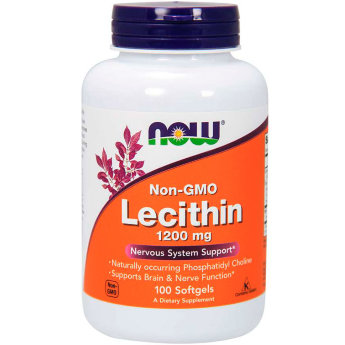 NOW Lecithin 1200 мг (100 софтгелей) NOW Foods лецитин является источником незаменимых жирных кислот, холина и инозитола.
