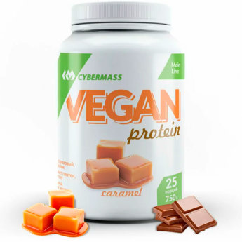 CYBERMASS Vegan Protein 750 г Продукт разработанный для веганов и вегетарианцев с уникально подобранной матрицей растительных белков и обогащенный натуральным пребиотиком инулин.