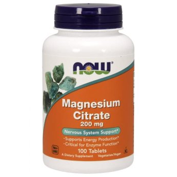 NOW Magnesium Citrate 200 мг (100 таблеток) Magnesium Citrate NOW обладает широким спектром фармакологических свойств. Активное вещество, содержащееся в ней, расширяет сосуды, поддерживает сердце и помогает справиться с негативными последствиями стресса.