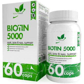 NATURALSUPP Biotin 5000 Биотин 500мг (60 капсул) NATURALSUPP Biotin (60 капсул)