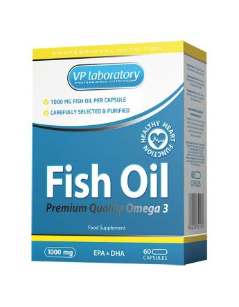 VP Lab Fish Oil (60 капсул) Рыбий жир высшей степени очистки. Содержит незаменимые жирные кислоты Омега-3 - эйкозапентаеновую кислоту (EPA) и докозагексаеновую кислоту (DHA)