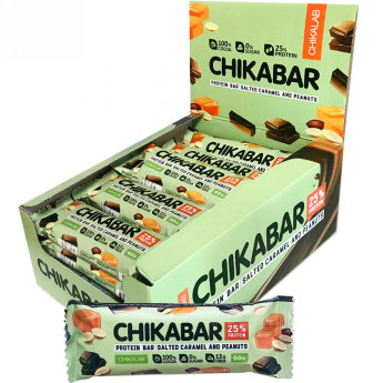 CHIKALAB Глазированный батончик CHIKABAR 60г (20шт коробка) Батончик глазированный разработан по фирменному рецепту с использованием высококачественных ингредиентов. Вас ожидает настоящий Европейский белок и нежная начинка, покрытые вкуснейшим шоколадом, не содержащим сахара.