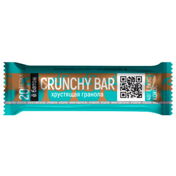 ЁБАТОН Глазированный Батончик Crunchy Bar 40 г (коробка 20шт) Протеиновые батончики ё/батон CRUNCHY BAR - бесподобный натуральный продукт, который непременно доставит вам удовольствие!
