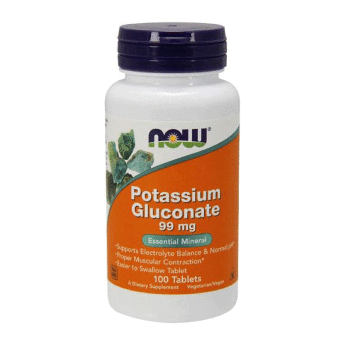 NOW Potassium Gluconate 99 мг (100 таблеток) Поддерживает электролитный баланс. Способствует нормальной сократительной активности мышц. Стимулирует нормальную проводимость нервных импульсов. Поддерживает кровяное давление в норме.
