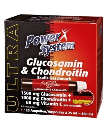 PowerSystem Glucosamine Chondoitine (20 ампул) Glucosamine & Chondroitin — это выверенная пропорция сложных углеводов, играющих важную роль в обменных процессах человека: полисахаридов глюкозамина и хондроитина.
