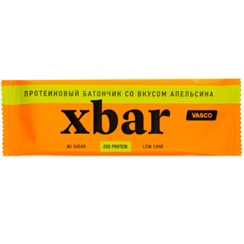 VASCO Xbar 60г Протеиновый батончик XBar от Vasco - это вкусный и полезный источник энергии. Употребляйте его до и после тренировок, на ходу или в качестве перекуса между основными приемами пищи.