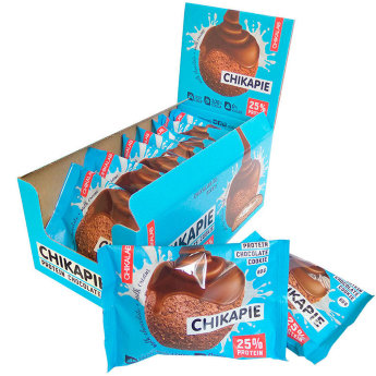 CHIKALAB Глазированное печенье CHIKAPIE с начинкой 60г (9шт коробка) CHIKAPIE — новое протеиновое печенье, покрытое молочным шоколадом с удивительной начинкой внутри, конечно же, без сахара!