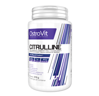 Ostrovit Citrulline (210 г) OstroVit CITRULLINE 210g - является спортивной пищевой добавкой, основа ее цитруллин малат, обогащённый таурином и витамином В6.