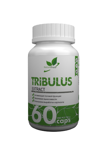 NATURALSUPP Tribulus Трибулус 750мг (60 капсул) NaturalSupp Трибулус - это вид однолетних травянистых растений, более известный как якорцы стелющиеся. Они способствуют тонизированию всего организма, укреплению иммунной системы, повышению физической выносливости. 