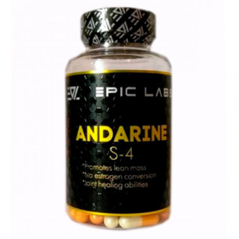 EPIC LABS Andarine 90 caps Андарин (англ. Andarine, S-40503 или GTx-007), который относят к группе селективных модуляторов андрогенных рецепторов, именуемых SARM. Это препарат 1-го поколения, применяемый для увеличения объёмов мышц.