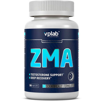 VP Lab ZMA (90 капсул) ZMA представляет собой сочетание 3 ингредиентов в высоко усвояемой форме, а именно: цитрата цинка, магния аспартата и витамина B6.