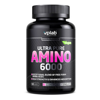 VP Lab Ultra Pure Amino 6000 (120 капсул) Ultra Pure Amino 6000 направлен на важнейшую задачу в тренировочном процессе – восстановление. Ведь после тренировки организм теряет много белка, что способствует болевым ощущениям на следующий день. 