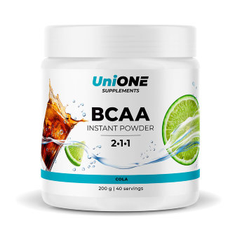 UniONE BCAA 2-1-1 (200 г) Каждая порция BCAA 2:1:1 Instant Powder от UniOne обеспечит вас 4000 мг BCAA, которые соединены в классическом соотношении 2:1:1 в составе. 