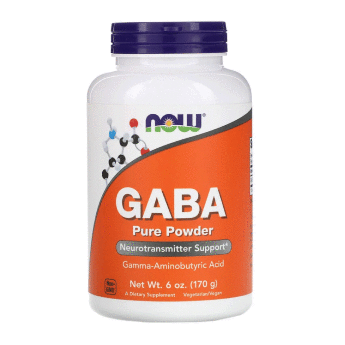 NOW Gaba Pure Powder 6 OZ 170 г Природный успокаивающий эффект. GABA способствует увеличению гормонов роста, благоприятно воздействует на сон.