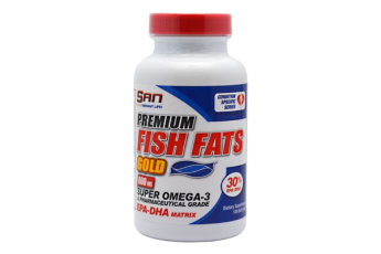 SAN Premium Fish Fats Gold 1000mg (120 капсул) Премиум Фиш Фэтс Голд от САН является революционной пищевой добавкой, которая была разработана для того, чтобы помочь людям поддерживать мышцы в тонусе, сжигать жир и добиваться оптимального здоровья путем принятия одной безвкусной капсулы, содержащей большое количество EPA и DHA.