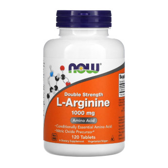 NOW L-Arginine 1000 mg (120 таблеток) Базовый источник образования креатина, увеличивающий выносливость на тренировке. Подавляет разрушительное действие катаболизма в период сушки. Усиливает эффект от пампинга с визуальным увеличением венозности.