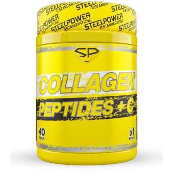 STEEL POWER Collagen Peptides + C 200 г «Collagen peptides + C» – натуральный говяжий коллаген с естественным вкусом в легкодоступной гидролизованной форме, в основе которого пептиды 1 и 3 типа. Для лучшего усвоения продукт обогащен витамином С.
