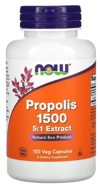 NOW Propolis 1500 5:1 Extract (100 вегкапсул) NOW Propolis 1500 5:1 Extract (100 вегкапсул)