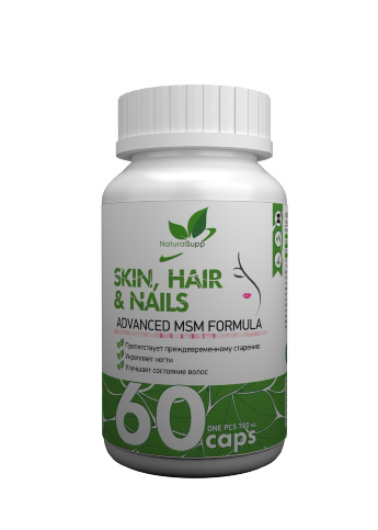 NATURALSUPP Skin, Hair, Nails Кожа, волосы, ногти (60 капсул) NaturalSupp SH&N Бьюти  - комплексная пищевая добавка, улучшает состояние волос, кожи и ногтей, борется с усталостью и нехваткой сил, которые являются результатом нехватки меди и цинка, а также укрепляет иммунитет.