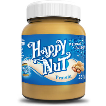 HAPPYNUT NEW Арахисовая паста с протеином 330 г Арахисовая паста Happy Nut с протеином от компании Happy Life - 100% натуральный продукт без масел, консервантов и сахара.