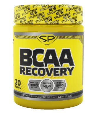 STEEL POWER BCAA Recovery 250 г BCAA Recovery – это высокоэффективный быстрорастворимый напиток на основе ВСАА в пропорции 2:1:1, глютамина и глицина, способствующий сокращению продолжительности восстановительного периода и уменьшению катаболизма.