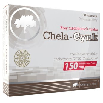 OLIMP Chela-Zinc (30 капсул) Olimp Chela Zinc обеспечит вас 15 мг цинка в легко усваиваемой хелатной форме от Albion. Это жизненно важный минерал, который необходим для того, чтобы иммунная система оставалась крепкой, а обменные процессы протекали на оптимальном уровне.