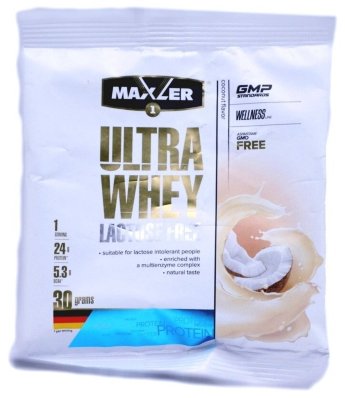 MAXLER EU Ultra Whey Lactose Free (1 порция) 30 г Ultra Whey lactose free является уникальным на рынке, потому что он абсолютно не содержит лактозы. Это означает, что продукт подходит для употребления людям, которые обладают непереносимостью лактозы.
Продукт состоит из высокоочищенного концентрата, изолята и гидролизата сывороточного протеина.
